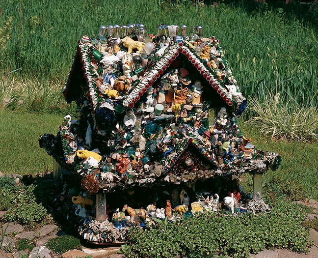 Jacob Baker, Dream House (site view, 1993), c. 1928; concrete, wood, metal, and mixed media; 44 x 45 1/2 x 46 1/2 in. John Michael Kohler Arts Center Collection, gift of Lisa Stone and Don Howlett and Kohler Foundation Inc. Photo: Ron Gordon.