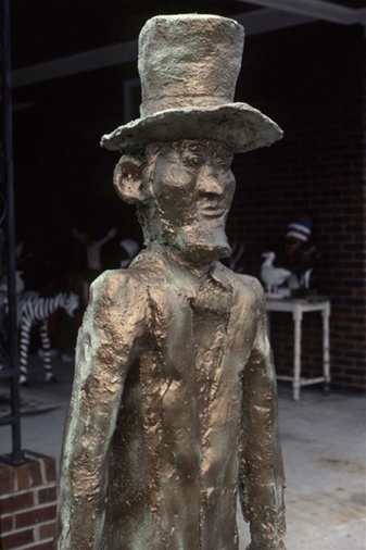 Vernon Burwell, Abraham Lincoln (site detail, 1985), Rocky Mount, NC. Photo: Roger Manley.