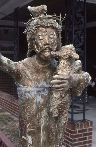 Vernon Burwell, Jesus Christ (site detail, 1985), Rocky Mount, NC. Photo: Roger Manley.
