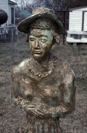 Vernon Burwell, Sojourner Truth (site detail, 1985), Rocky Mount, NC. Photo: Roger Manley.