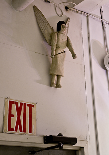 Clayton J. Price, Albert Zahn angel hanging in Lenore Tawney's loft at 32 West Twentieth Street, New York, 2008; photograph. Courtesy of the artist and the Lenore G. Tawney Foundation, New York.