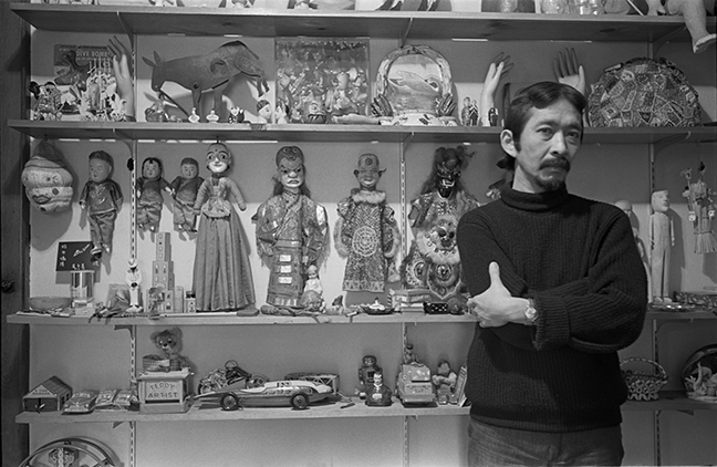Ray Yoshida in his apartment (site view, c. 1974), Chicago, IL, 1953–2003. Courtesy of Mary Baber.