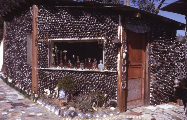 Tressa "Grandma" Prisbrey's Bottle Village, 1972. Photo: Seymour Rosen. © SPACES–Saving and Preserving Arts and Cultural Environments.